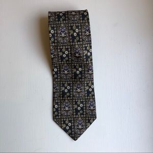 Brioni Patterned Tie Black/Purple/Gold